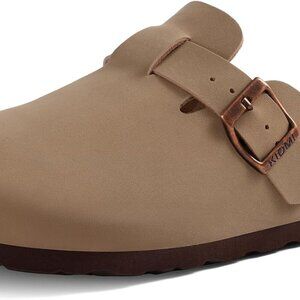 Unisex Vegan Suede Clogs Leather Mules Womens Mens Cork Footbed Potato Shoes wit